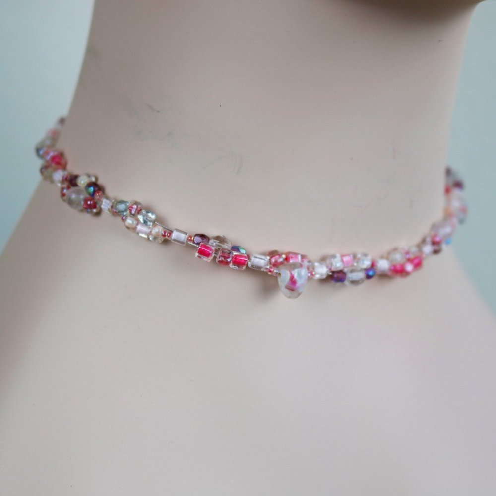 Ann Peden Pink Beaded Choker
